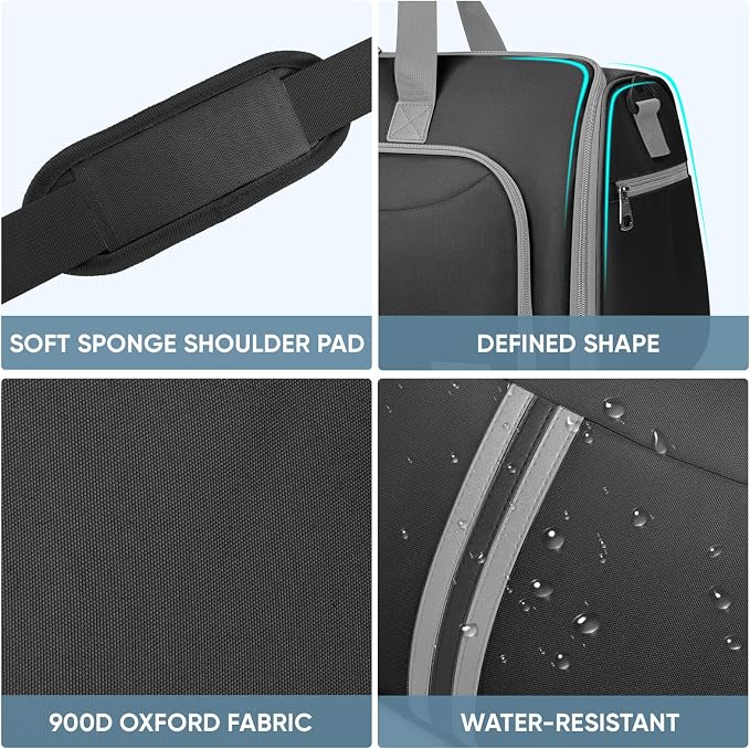 BALEINE Travel Garment Bag, Travel Suit Bag for Men, Water Resistant Carry on Garment Bag for Hanging Clothes, Garment Duffel Bag for Travel Business (Black-Convertible) - Image 7