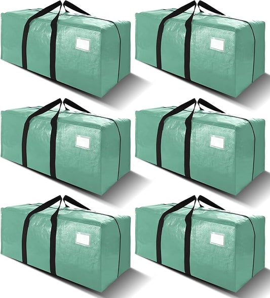 6 Pack Heavy Duty Extra Large Moving Bags W/Backpack Straps - Strong Handles & Zippers, Storage Totes For Space Saving, Fold Flat, Alternative to Box and Bin (40 gal, Teal) by VELVETSURE