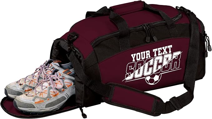 Personalized Soccer Duffel Bag with Shoe Compartment – Custom Name Sports Bag for Boys & Girls – Soccer Practice & Travel Gear Bag by all+about+me+company