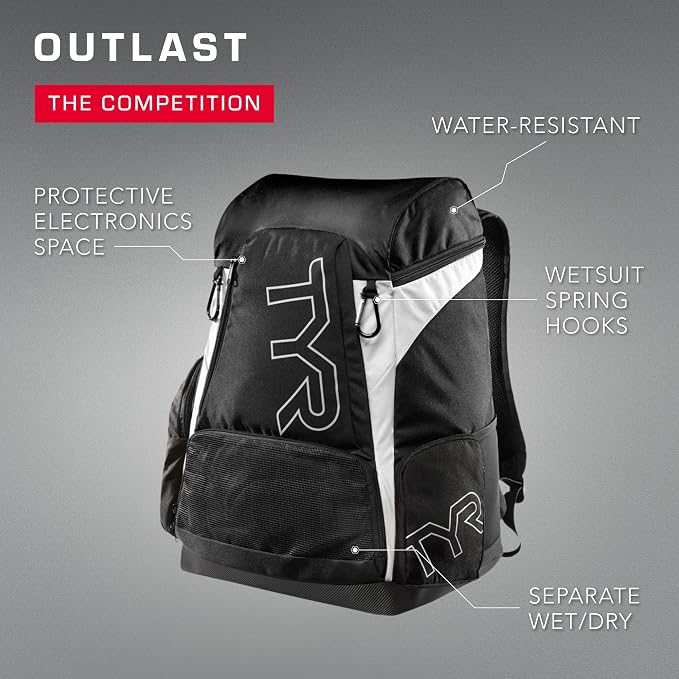 Alliance Backpack TYR Wet/Dry Athletic Gym and Pool Bag for Men and Women - Separate Wet/Dry Compartments, 45L Capacity, Ergonomic, Water-Resistant - Available in Team Colors - Image 5