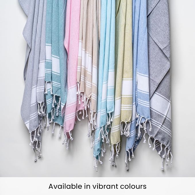 Salt Earth Cotton Turkish Beach Towel (Set of 2, 36"x72") - Soft, Quick Dry, Sand Resistant, Absorbent Towels for Bathroom, Home, Travel, Pool, Spa, Bath, Swim - Beach Towels Oversized (Aqua) - Image 7