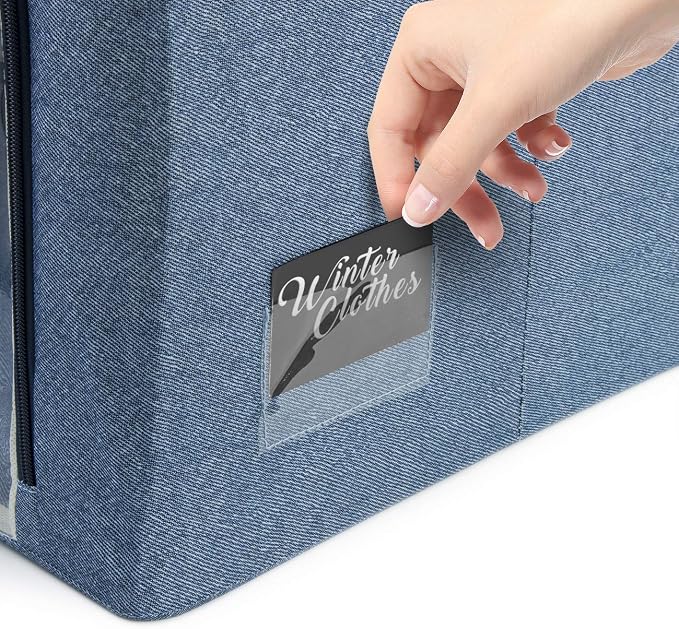 Sorbus Jumbo Storage Bins with Metal Frame - Oxford Fabric Storage Containers with Large Clear Window & Carry Handles - Stackable & Foldable Clothes Organizer Bags for Bedding Linen, Clothing & More - Image 6
