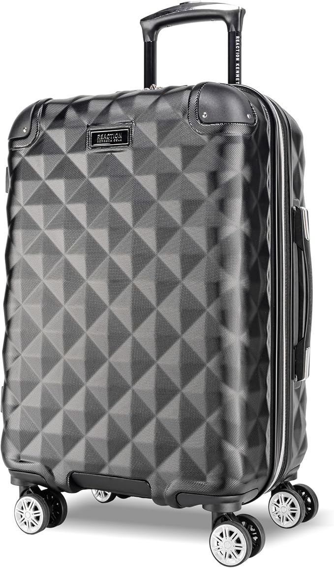 Kenneth Cole REACTION Diamond Tower Collection Lightweight Hardside Expandable 8-Wheel Spinner Travel Luggage, Black, 20-Inch Carry On by KennethCole