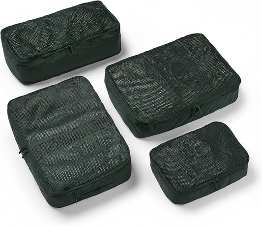 July Packing Cells - 4 Set Packing Cubes Luggage Organizer Bags (S, M, 2 x L), Must-Have Suitcase Organizer for Travel, Road Trip & Camping Accessories, Stain-proof, Washable, 3 Sizes - Forest by Unknown