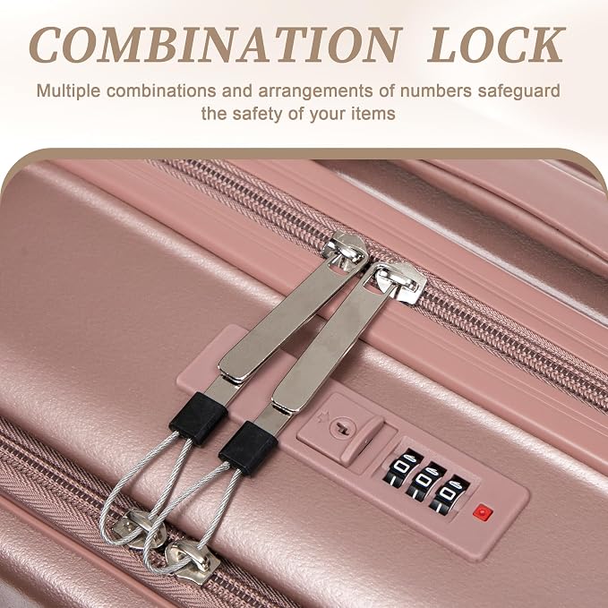 20/14 Inch Hardside Luggage, Lightweight Suitcases with Spinner Wheels - Image 4