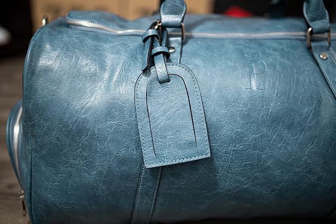 Sole Premise Leather Sneaker Bag Duffel Travel Shoe Bag (Blue) - Image 2