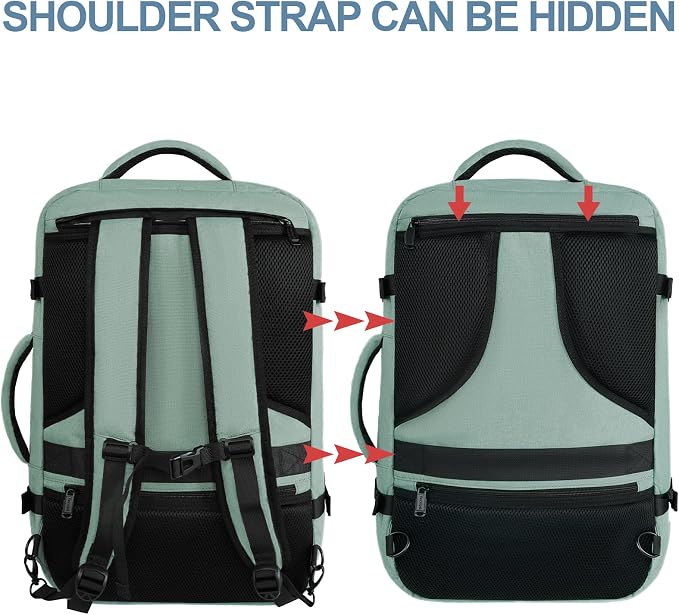 Vancropak Travel Bag, 40L Expandable Carry on Backpack for Airline Approved | Hidden Shoulder Strap, Business Backpack for Men, Overnight Lightweight Carry on Luggage, Water Resistant Suitcase Daypack - Image 5
