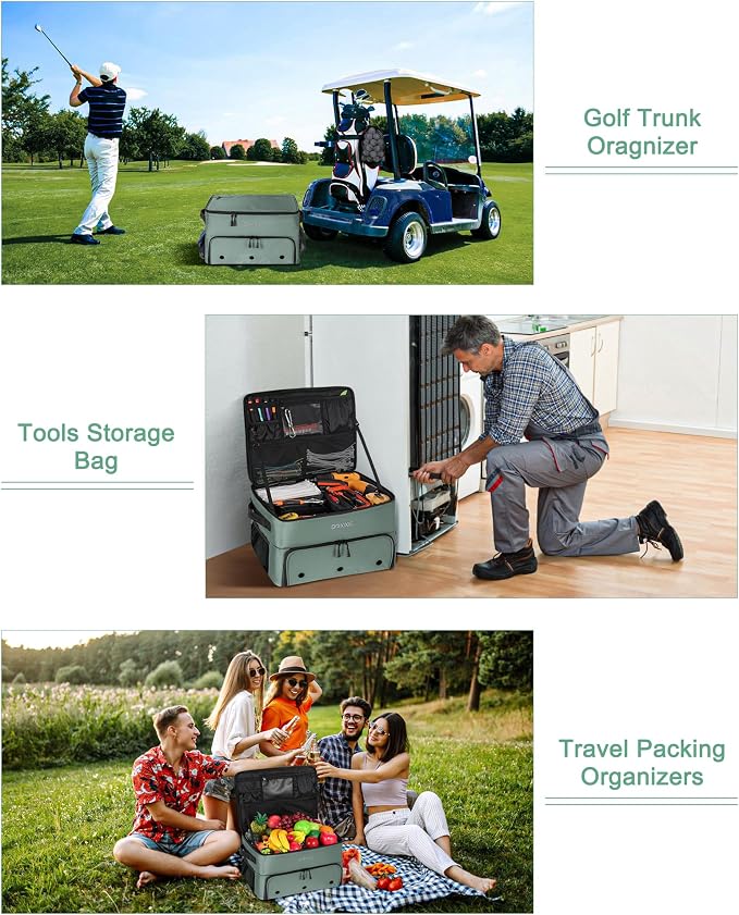 Golf Trunk Organizer, Waterproof Car Golf Locker with Separate Ventilated Compartment for 2 Pair Shoes, Golf Storage for Balls, Tees, Cap, Clothes, Gloves, Accessories, Gifts for Men, Women - Image 5