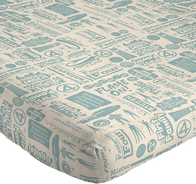 Jay Franco Sheet Set with Fitted, Flat Sheets & Pillow Cover - Ultra-Soft Bedding with Pillowcase for Room Decor, Beige - Fantastic Four, 4 Piece Full - Image 2