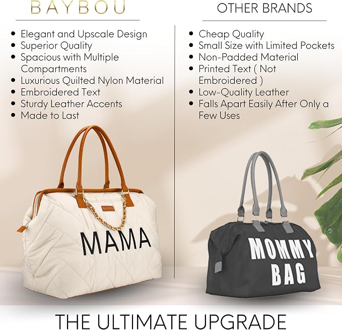 Mama Hospital Diaper Bag Tote for Labor and Delivery Essentials Mommy Bag for Baby and Travel Large - Image 6