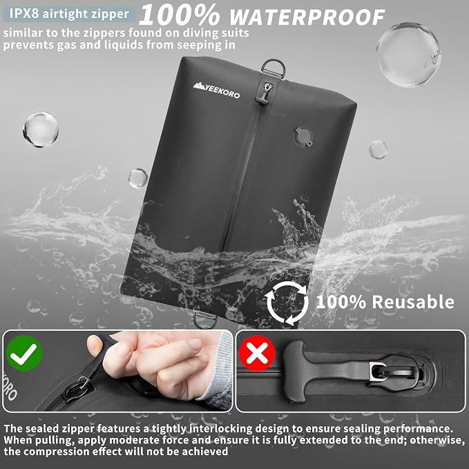 Upgraded Vacuum Bag for Travel, Professional IPX8 Waterproof Reusable Vacuum Compression Bags for Travel Suitcases, Durable Space Saver Bag - Image 4