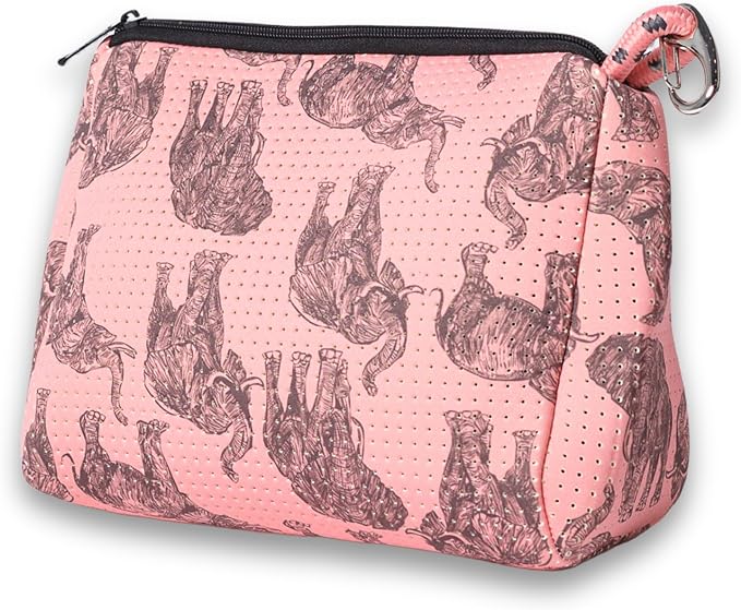 POPUPS Large Makeup Bag with Zipper - Waterproof Neoprene Cosmetic Bag 7.7 x 10.75 x 5 inches by POPUPSBrand