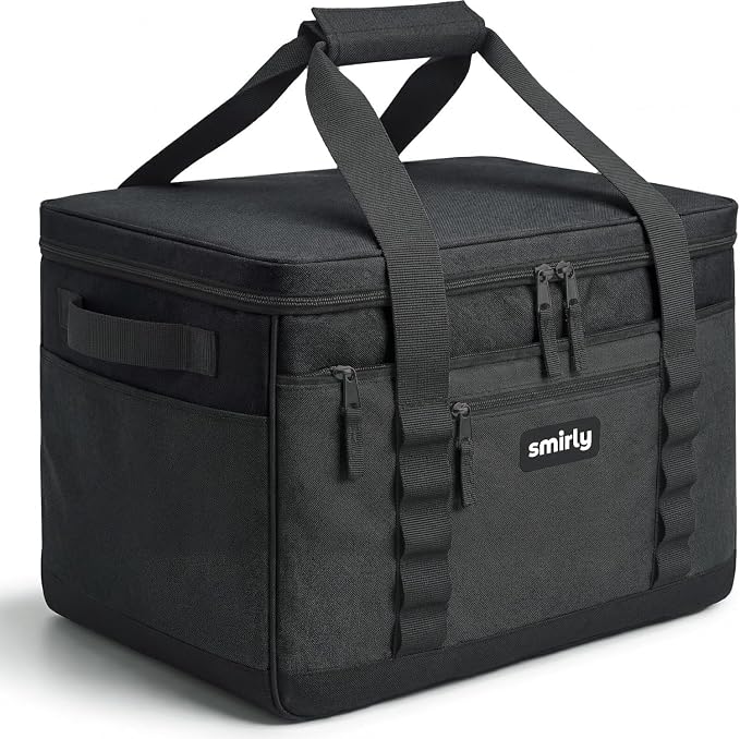 SMIRLY 48 Cans Soft Cooler Bag, Large Collapsible Leakproof Ice Chest | Portable Cooler with Multiple Pockets, Padded Handle and Wipe-Clean Lining for Camping, Beach, Travel, Picnic, Grocery, Car by Smirly