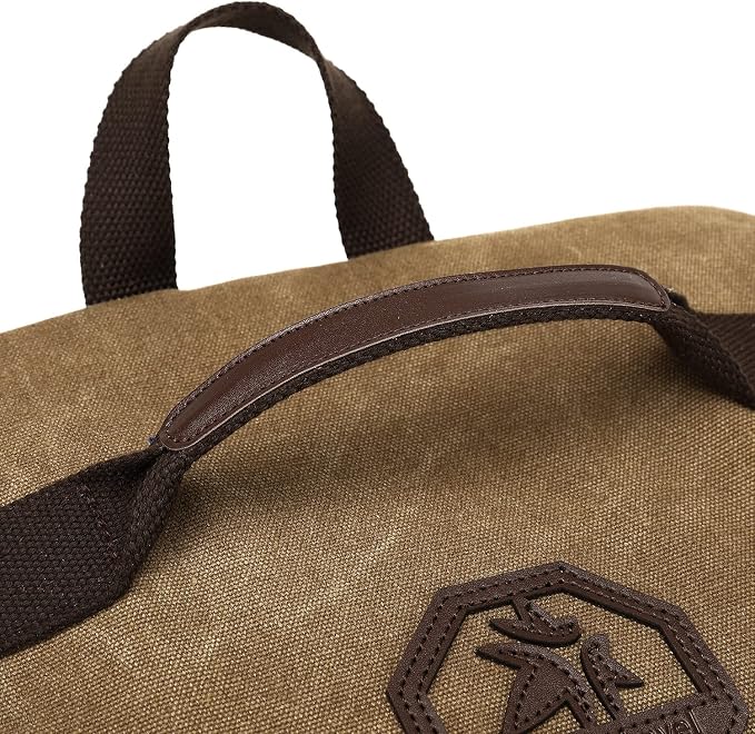 Kalesi Gym Duffle Bag Backpack 4-Way Vintage canvas with Shoes Compartment for travel Sport Hiking laptop (Vintage coffee) - Image 8