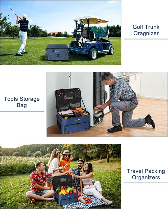 Golf Trunk Organizer, Waterproof Car Golf Locker with Separate Ventilated Compartment for 2 Pair Shoes, Golf Storage for Balls, Tees, Cap, Clothes, Gloves, Accessories, Gifts for Men, Women - Image 6