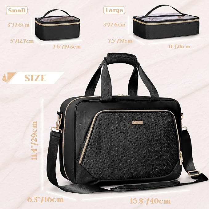 Professional Makeup Artist Bag, Large Makeup Organizer Travel Case | Makeup Bag with 4 Cosmetic Cases, Hair Tools Pocket, Makeup Kit Storage Section, Travel Organizer for Artist - Image 5