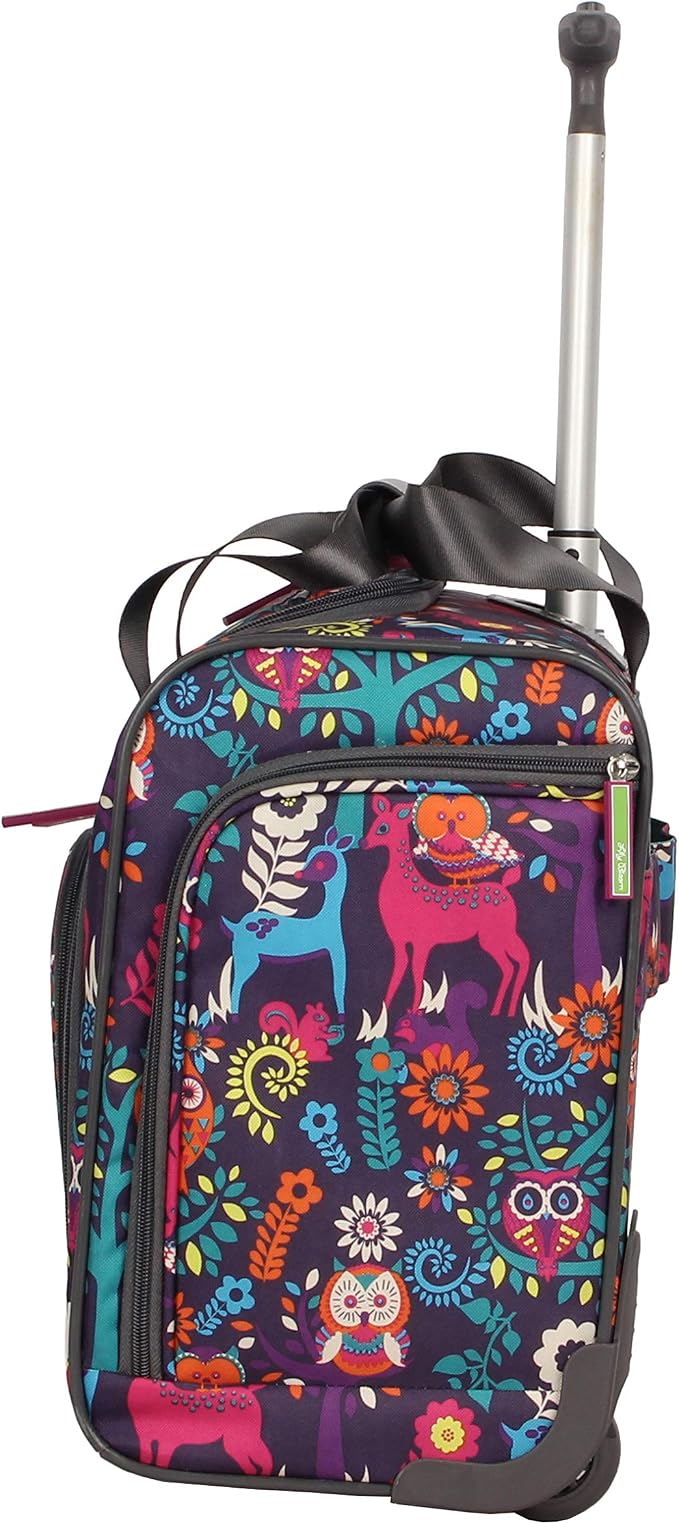 Lily Bloom Designer 15 Inch Carry On - Weekender Overnight Business Travel Luggage - Lightweight 2- Rolling Wheels Suitcase - Under Seat Rolling Bag for Women (Wildwoods) - Image 4