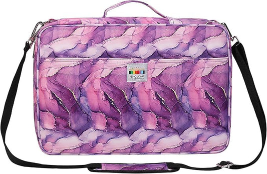 JAKAGO 480 Slots Colored Pencil Case Extra Large Capacity Pen Holder for Artist Painter Zipper Organizer Bag for Marker Highlighter Storage Case for Office Sketch Travel Supplies (Marble Purple) by JAKAGO
