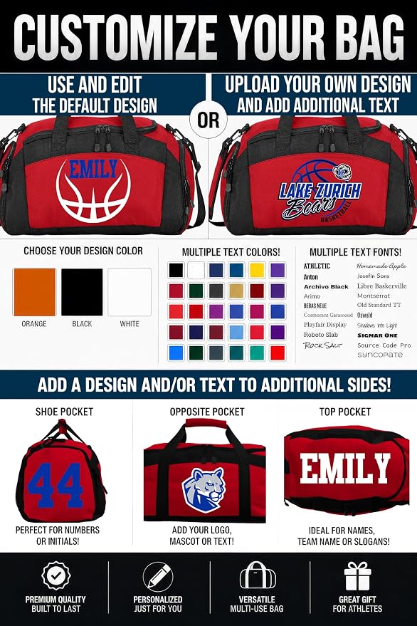 Personalized Basketball Duffel Bag with Shoe Compartment, Custom Basketball Bag with Name and Number, Basketball Travel Bag for Players, Team Sports Gear Bag - Image 2