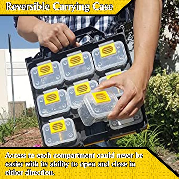 Hardware Tackle Box storage with Patented Removable Compartment Organizer and Reversible Carrying Case for Screws, Nuts and Bolts, WVE9420 - Image 3