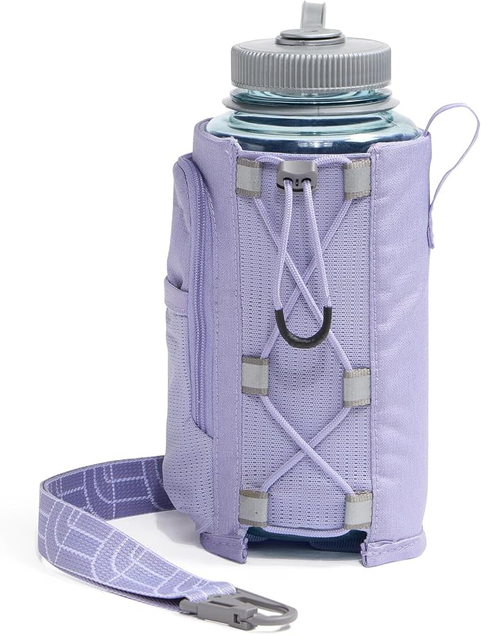 The North Face Borealis Water Bottle Holder - Adjustable Strap, Water-Repellent Finish, External Pocket with Key Hook, Pale Plum Light Heather/Pale Plum, One Size | Adjustable Strap, Water-Repellent Finish, External Pocket - Image 4