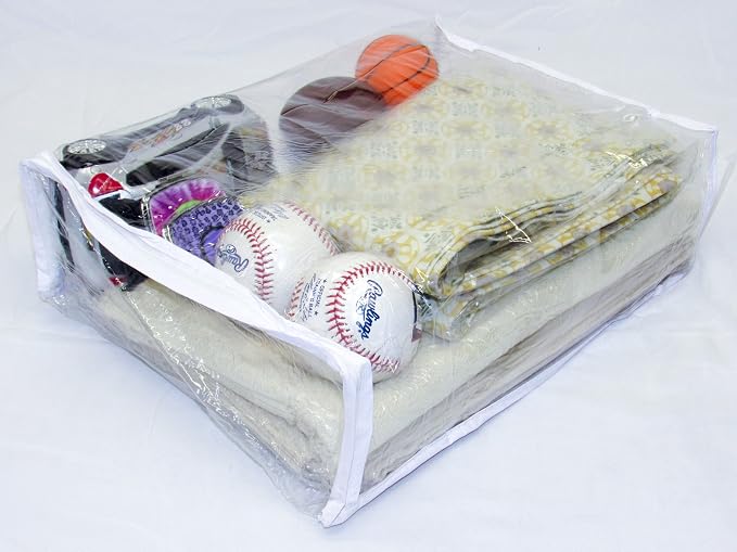 4-Pack Heavy Duty Vinyl Zippered Closet Storage Bags (Clear) for Sweaters, Blankets, Comforters, Bedding Sets and Much More! (11" x 15" x 4") 2.9 Gallon - Image 3