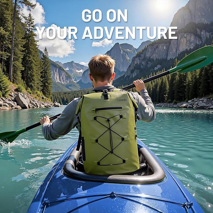75L Dry Bag Waterproof Backpack Roll-Top Heavy Duty Dry Bag Cushioned Hiking Dry Pack for Kayaking Boating Paddle Fishing Boarding Rafting Travel Camping Beach Cruise Ship - Image 8