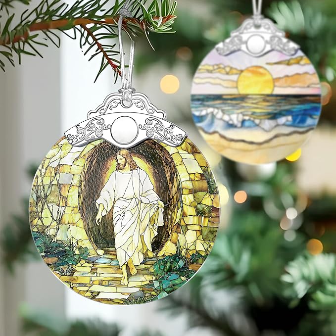 Jesus Religious Christmas Ornaments, Christmas Tree Ornaments, Holiday Decoration, Christian Gift, Religious Gift, Baptisms Gifts, Christian Faith Gifts for Friend or Family
