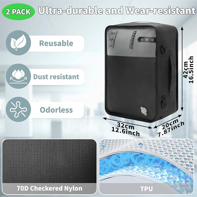 Compression Packing Cubes for Travel, Vacuum Bags for Business Trip, Professional IP67 Reusable Packing Cubes for 20 inch Suitcases, Organizer Bags for Luggage for Women & Men(2 PACK, No Pump) - Image 2