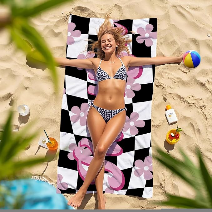 JML Personalized Beach Towel with Name, Custom Flower Beach Towel, Customized Microfiber Pool Towel, Quick Dry & Absorbent Swim Towel for Adult,Mother's Day, Birthday, Summer Holiday,Vacation - Image 7