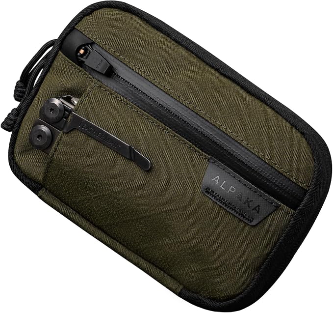 ALPAKA Admin Pouch Pro EDC Organizer Tool Pouch Green Axogrid 300D | Smooth Zipper, Weatherproof Storage for Electronics, Cables, Travel Accessories by ALPAKA