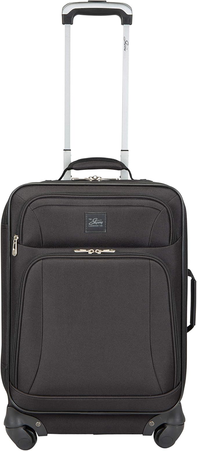 Skyway Epic Softside 3-Piece Luggage Set - Lightweight Suitcase with Wheels | TSA Approved Travel Bag | Spinner Suitcase | Luggage Set with Telescoping Handle, 20", 24" & 28", Black - Image 2