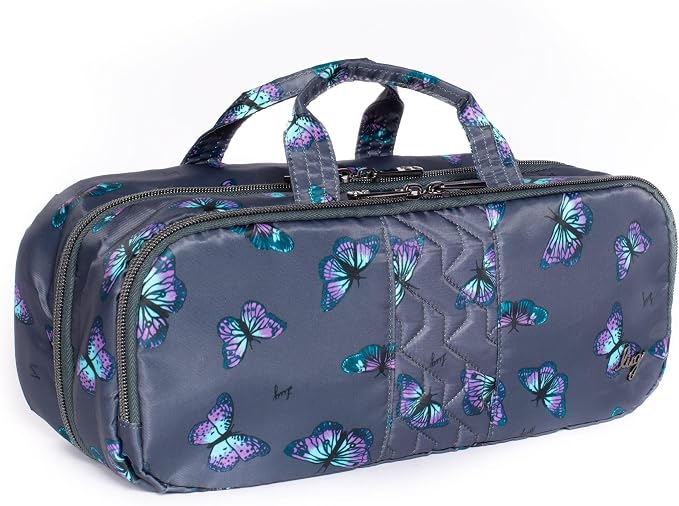 Lug Flatbed Slim Cosmetic Case for Women – Heat-Resistant Hair Tool Organizer & Makeup Bag, Lightweight Water-Resistant Travel Pouch – Paws Navy - Image 6