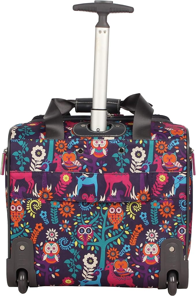 Lily Bloom Designer 15 Inch Carry On - Weekender Overnight Business Travel Luggage - Lightweight 2- Rolling Wheels Suitcase - Under Seat Rolling Bag for Women (Wildwoods) - Image 6