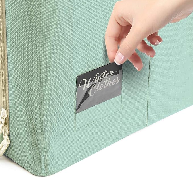 Sorbus Jumbo Storage Bins with Metal Frame - Oxford Fabric Storage Containers with Large Clear Window & Carry Handles - Stackable & Foldable Clothes Organizer Bags for Bedding Linen, Clothing & More - Image 6