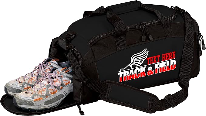 Personalized Track and Field Duffel Bag – Custom Name & Team Colors – Track Athlete Gear Bag for Boys & Girls – Lightweight Sports Travel Bag for Meets & Practice by all+about+me+company