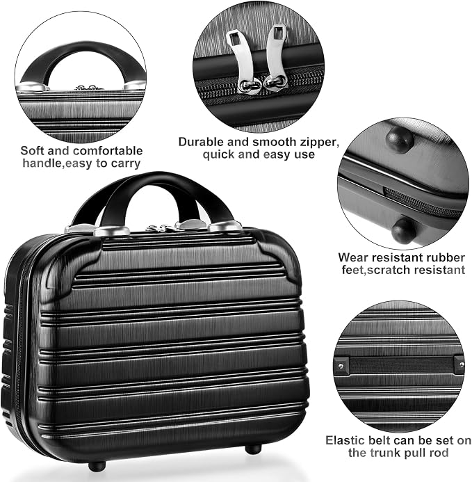 14-Inch Makeup Train Case Hardshell PC+ABS Travel Cosmetic Organizer, Makeup Storage Box for Toiletry Durable Portable Gifts for Women. - Image 4