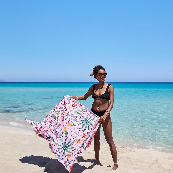 Dock & Bay Beach Towel - Quick Dry, Sand Free - Compact, Lightweight - 100% Recycled - Includes Bag - Pink Paradise - Extra Large (200x90cm, 78x35) - Image 8