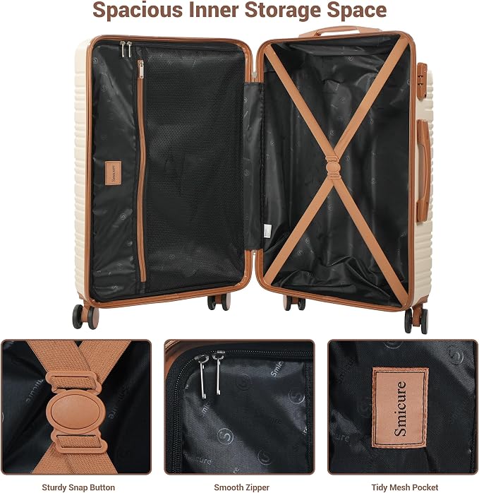 Luggage Sets 3 Piece,Suitcases with Double Spinner Wheels and TSA Lock,Hardcase 5 set Luggage with Travel Duffel Bag,Carry On Luggage Set - Image 6