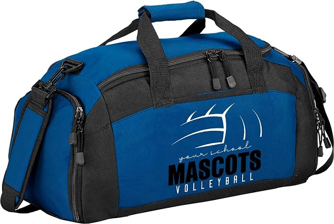 Personalized Volleyball Duffel Bag with Shoe Compartment – Custom Name Volleyball Sports Bag for Girls & Boys – Large Team Gym Bag for Practice, Travel & Tournaments by all+about+me+company