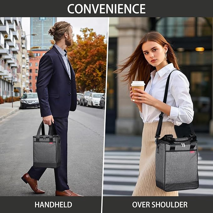 Wine Cooler Bag, Leakproof Insulated Wine Carrier Tote | Fits 2, 3 or 6 bottles with removable divider, shoulder strap, BYOB travel tote for champagne, liquor, picnic and gifts - Image 7