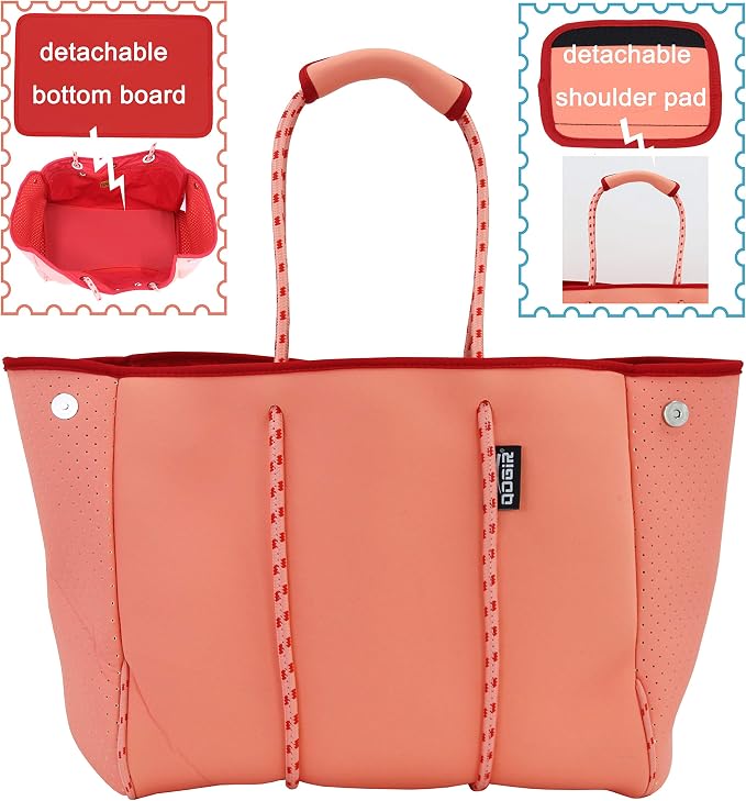 QOGiR Neoprene Multipurpose Beach Bag Tote with Inner Zipper Pocket … … … … - Image 3