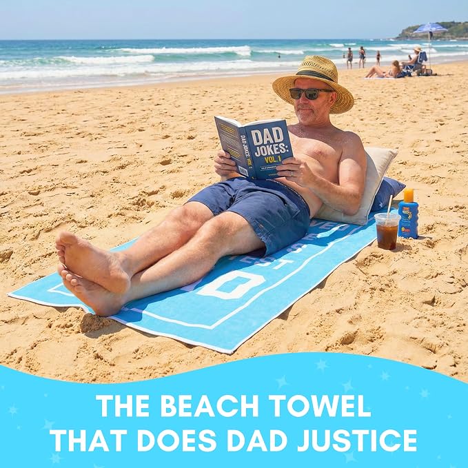 Ethisa Dad Beach Towel - Best Ever from Daughter Son - Large Microfiber Sand Free Pool Accessories for Men - Unique Birthday Present - Travel Vacation Essentials - 60x30 Turquoise - Image 3
