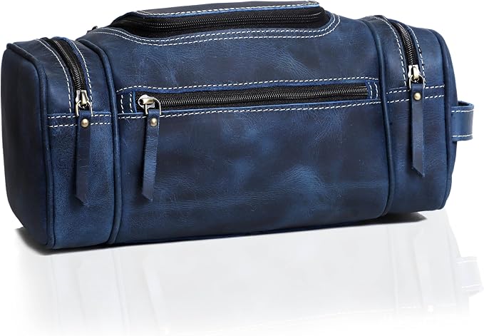 VC VINTAGE COUTURE Leather Toiletry Bag for Men Extra Large Leather Men's Toiletry Bag for Traveling Real Leather Dopp Kit for Men Leather Shaving Bag for Travel - Image 6