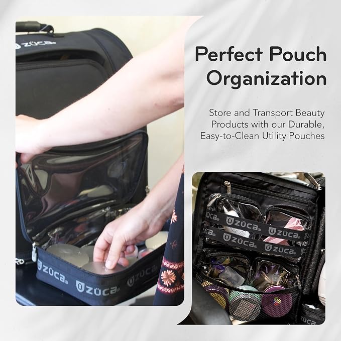 ZUCA Utility Pouch Combo Set - 1 Large & 2 Mini Utility Makeup Pouch - Durable, Spacious Cosmetic Storage Solution for Travel & Professional Use - Image 3