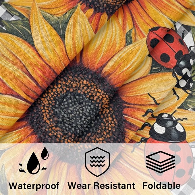 Ladybugs Sunflower Compressible Packing Cubes for Suitcase 6 Set Lightweight Expandable Compression Packing Travel Luggage Organizer - Image 5
