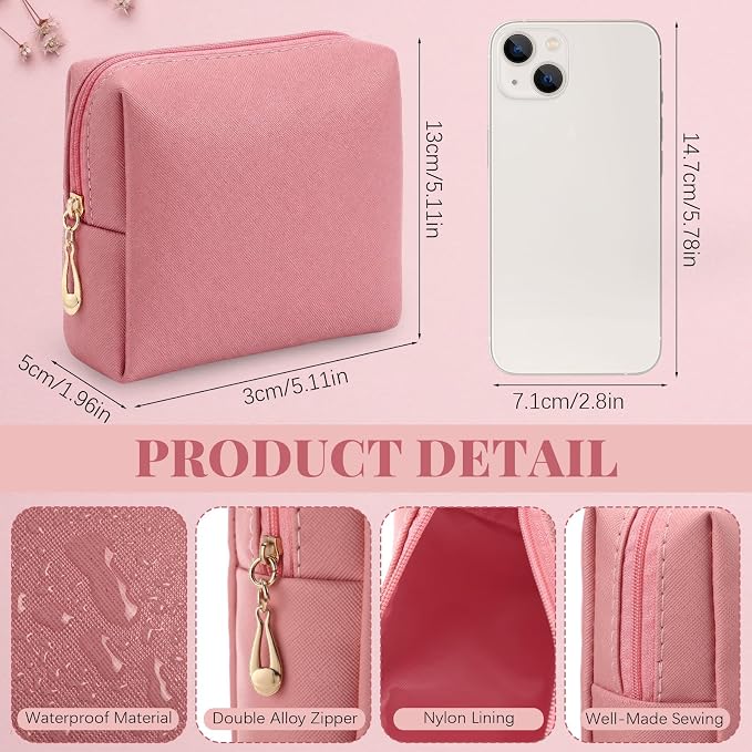 Kigeli Aesthetic Makeup Bags PU Leather Cosmetic Pouches Waterproof Plain Toiletry Bags Makeup Pouches Bulk for Women Party Gift Travel Storage Organizer(Purple Series,5.1 x 2 x 5.1 in) - Image 2
