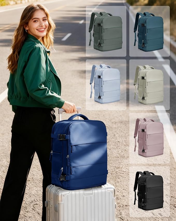 coowoz Travel Backpack Carry On for Women Man Gym Backpacks with Laptop Compartment Mochila de Viaje Teacher Personal Item Backpack Airplane Accessories Must Haves Royal Blue Small - Image 2