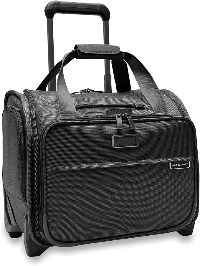 Briggs & Riley 2-Wheel Cabin Bag - Carry On Luggage for Travel, Suitcases with Wheels, Softside Rolling Bag for Men & Women, Interlocking Handle, Self-Repairing Zipper - Baseline Collection, Black by Unknown