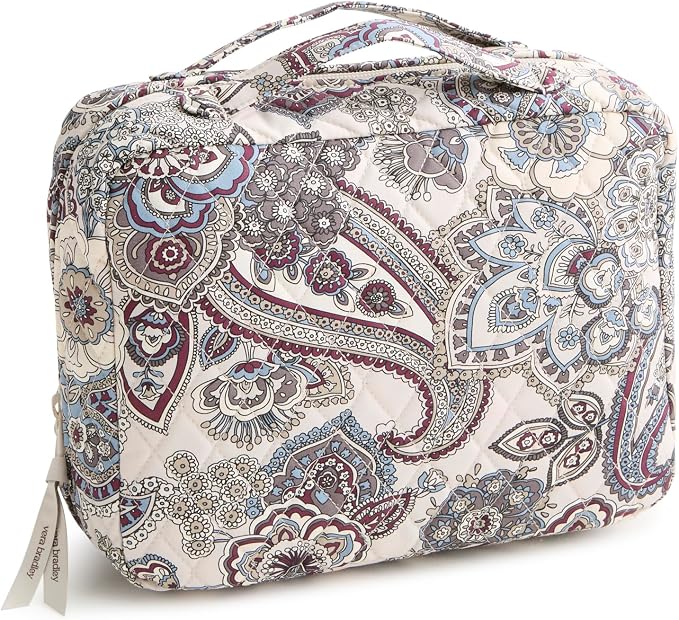 Vera Bradley Women's Premium Cotton Hanging Organizer – Travel Makeup & Toiletries Bag – Neutral Rhapsody by VeraBradley